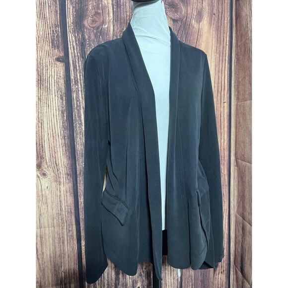 BCBGMAXAZRIA WOMEN Cardigan SHAWL COLLAR OPEN JACKET BLACK Sz Small - Picture 1 of 7